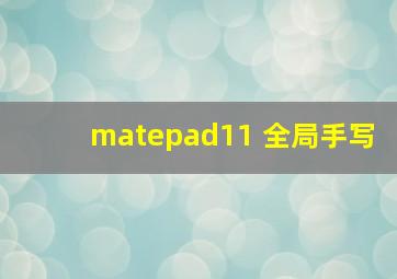 matepad11 全局手写